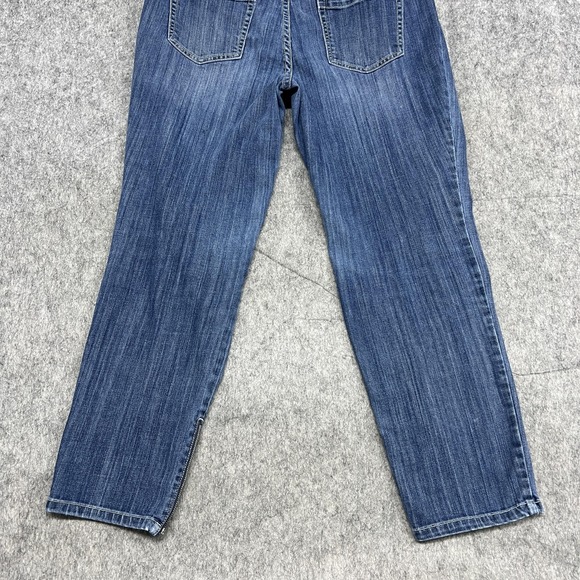 Chico's Platinum Denim Jeans Womens 1 Medium Blue Ultimate Fit Zip Hem Stretch - Picture 8 of 16